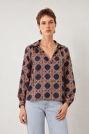 Blusa Bleu Marine Orange