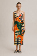Vestido Chronos Herraje Naranja