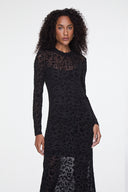 Vestido Devore Onca Preto