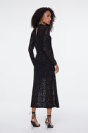 Vestido Devore Onca Preto