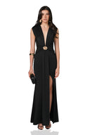 Vestido Flor De Loto Negro