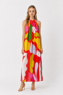 Vestido Mariana Hojas Pink