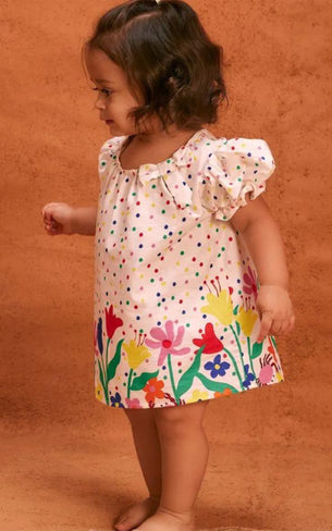 Vestido Bebe Flor Mangue Mini