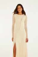 Vestido Botoes Renda Branco