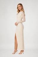 Vestido Botoes Renda Branco