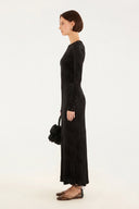 Vestido Devore Banana Preto
