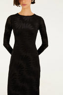Vestido Devore Banana Preto