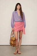 Falda Voil Listrado Pink