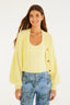 Cardigan Curto Pelinho Amarelo