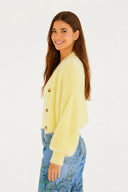 Cardigan Curto Pelinho Amarelo