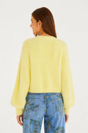 Cardigan Curto Pelinho Amarelo
