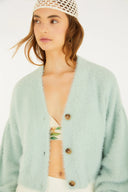 Cardigan Curto Pelinho Azul Petita