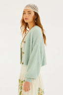 Cardigan Curto Pelinho Azul Petita
