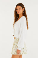 Cardigan Curto Pelinho Branco