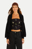 Cardigan Curto Pelinho Preto