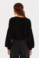 Cardigan Curto Pelinho Preto
