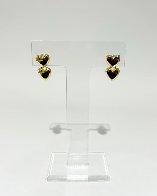 Aretes Dangle Heart Gold