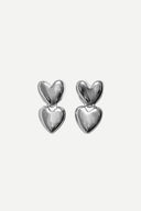 Dangle Heart Silver Earrings