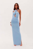 Vestido Tule Frigga Azul Sky