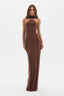 Vestido Halter Elaine Botanic Brown