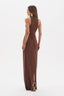 Vestido Halter Elaine Botanic Brown