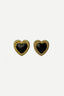 Aretes Heart Crystal Black Gold