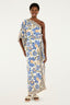 Vestido Ombro So Jardim White Blue