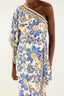 Vestido Ombro So Jardim White Blue