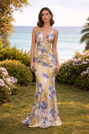 Vestido Jasmine Gold-Blue