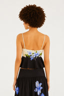 Top Estampada Flor Preto