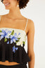 Top Estampada Flor Preto