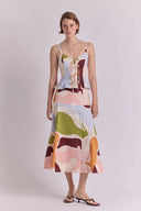 Falda Valencia Hojas White