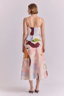 Falda Valencia Hojas White