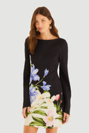 Vestido Curto Ceu Flor Preto