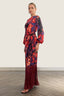 Vestido Yvonne Fringe Azul Rojo