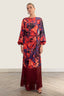 Vestido Yvonne Fringe Azul Rojo